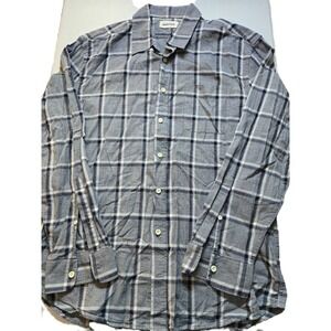 Taylor Stitch Mens Plaid Button Down Shirt Gray Blue Long Sleeve Casual Size 44
